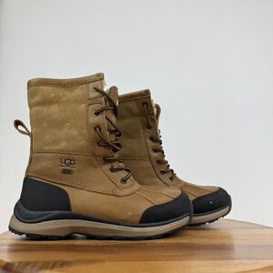 Womens Ugg Adirondack III Waterproof Wool Lined Brown Snow Boots Size 7.5 M GUC